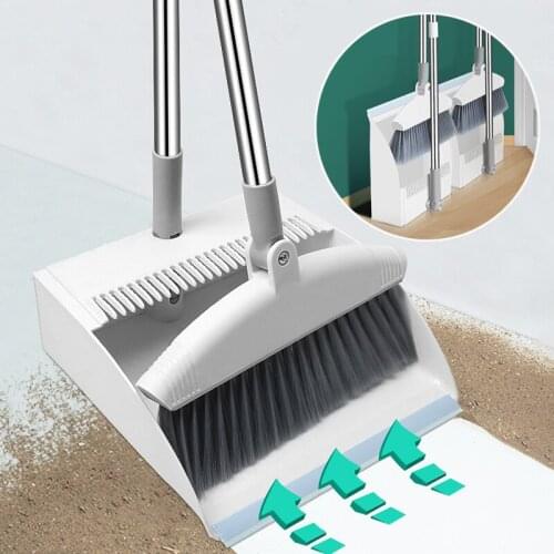 Floor Cleaning Brooms Folding Dustpan Garbage Collector Kitchen Office Set Tools for Sweeping Brush Household Products Cleaner