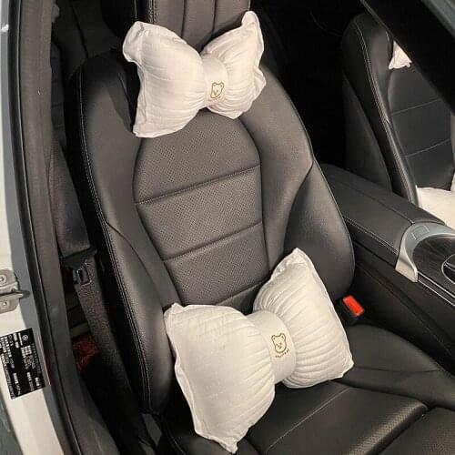 New Cotton Cloth Material Fashion Cute Bear Car Inteiro Ornament Car Waist Headrest Neck Pillow