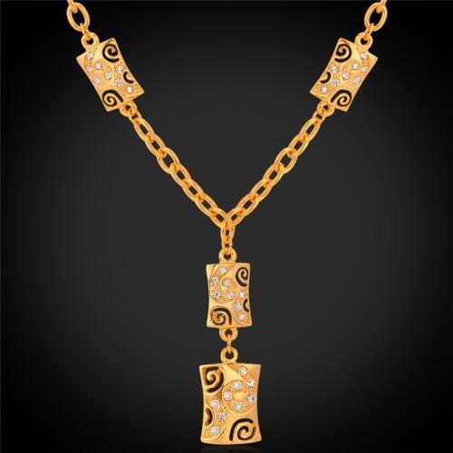 New Vintage Design Gold Color Choker Necklace Pendant High Quality Austrian Rhinestone Jewelry For Women MGC N1058