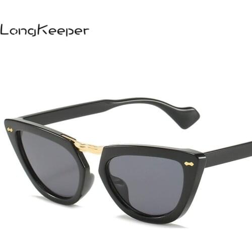 Luxury Brand Small Cat Eye Sunglasses Women Vintage Rivet Decorate Sun Glasses Ladies Sexy Retro Eyeglasses Zonnebril Dames