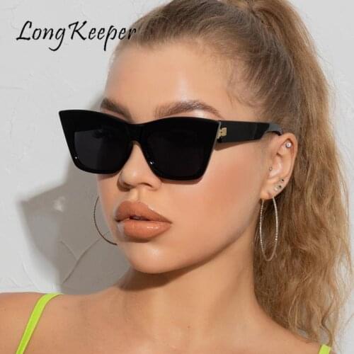 Fashion Square Sunglasses Women Vintage Cat Eye Brand Design Sun Glasses Female Retro Black Cateye Eyewear Oculos De Sol Feminin