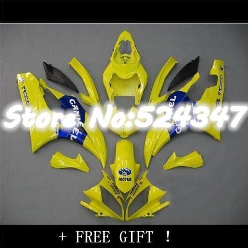 Flames Body For YMH YZFR6 06-07 YZF600 YZF R6 2006 2007 S96213 YZF 600 YZF-R6 06 07 YZF R 6 Yellow blk Fairing
