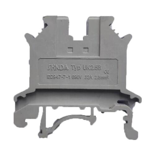Plastic High Temperature Resistant UK2.5B Screw Terminal Blocks Voltage Wiring 2.5mm ², Rail Mounting