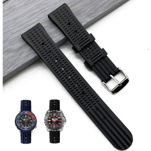 Waterproof Waffle Silicone Strap 20mm 22mm For Seiko Samsung Huawei Watch Sport Mens Diving Replace Rubber Watchband Black Blue