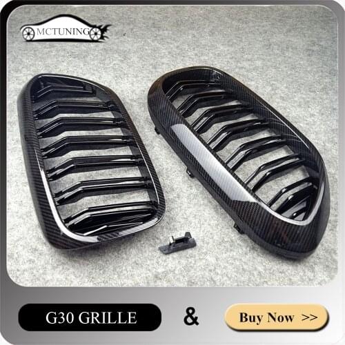 Front Bumper Grille Middle Net Grills Assembly Frame Cover Decoration Parts For G30 G31 M5 F90 520i 530i 540i 2018+ Car Grille