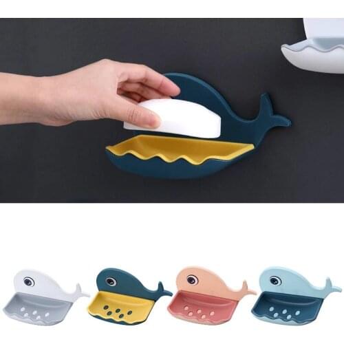 1Pcs Soap Dish Self-adhesive Soap Rack Wall Mounted Double Layer Soap Holder Soap Sponge Dish Bathroom Accessories Soap Dishes