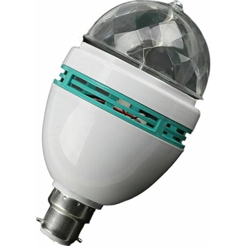 Stage Lighting Effect B22/E27 Base Type LED Multi-color Rotating Disco Club Light Bulb KTV Party Projector Lamp