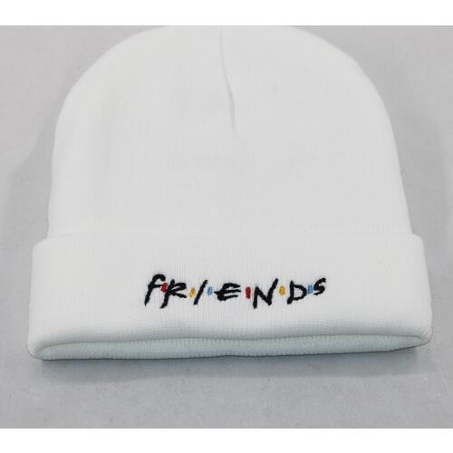 Letter embroidery FRIENDS hat cotton flexible soft warm fashion winter hats for ski friendship knitted beanie cap hip hop