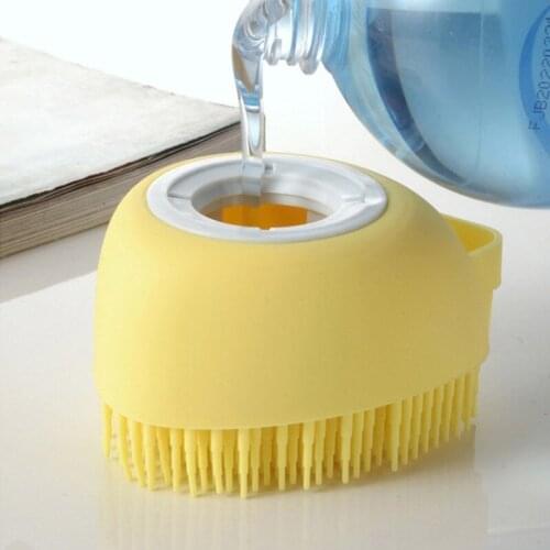 Pet Dog Shampoo Brush Silicone Cat Massage Comb Grooming Scrubber Brush For Bathing Short Hair Soft Rubber Clean Brushes