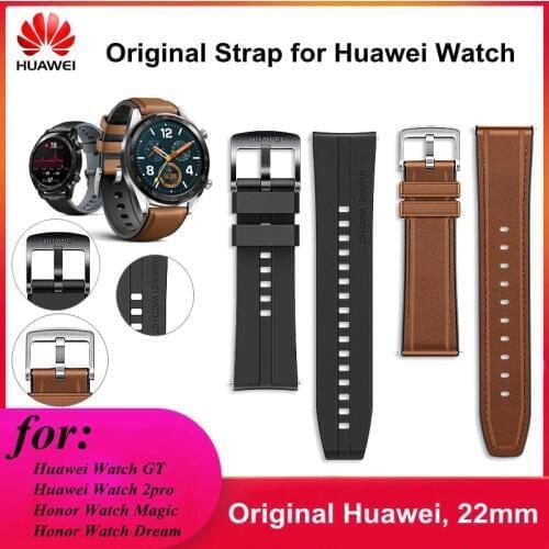 Original 22mm Replacement Leather Silicon Strap for Huawei Watch GT/GT2 46mm GT2 pro Watch Band