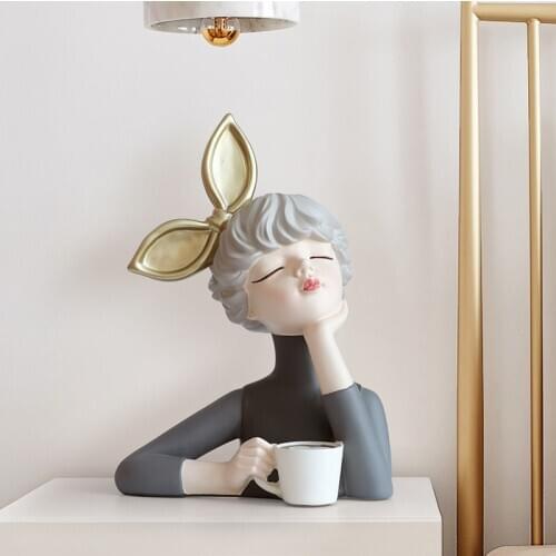 Moden Gorgeous Girl Resin Art Statue Gift Room Decoration accessories Sculpture ornaments Home Decoration Tabletop figurines