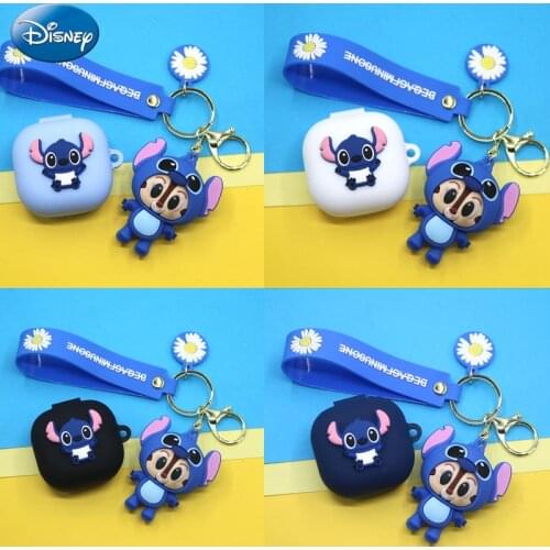 Disney Stitch Earphone Case With Key Chain For Samsung Galaxy Buds Live/Buds Pro Wireless Bluetooth Headphone Protective Cover