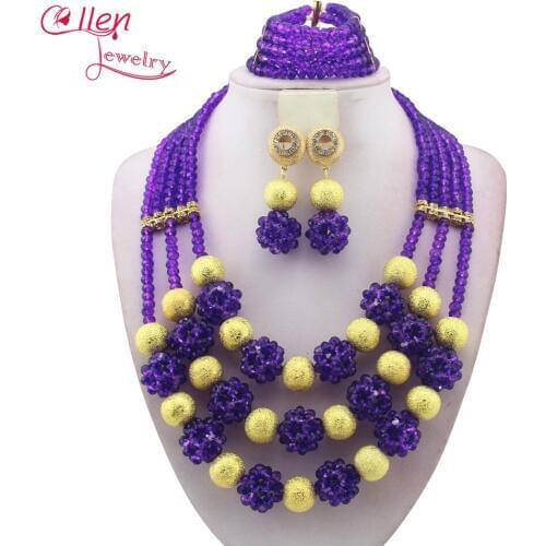 Fine 2016 African Beads Jewelry Set Nigerian Wedding Party African Jewelry Sets Crystal Beads Jewelry Sets W12851