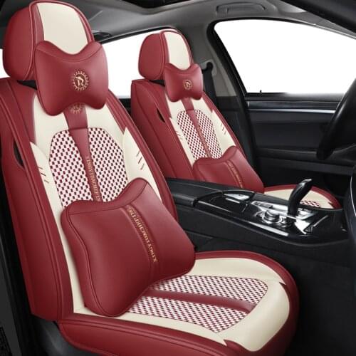 Universal Leather Car Seat Cover for Jeep Patriot Wrangler Compass Renegade Grand Cherokee WK Seat Cushion Cover Car Accessories