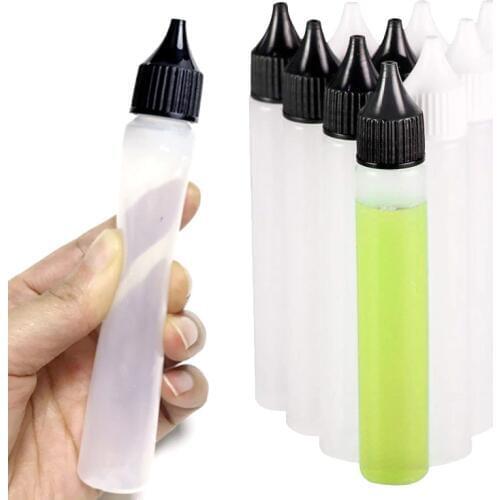 10pcs 30ml Plastic Dropper Bottle With Ecig Liquid Bottle Empty Long Slim Bottle Pen Shape Bottle Free Shipping