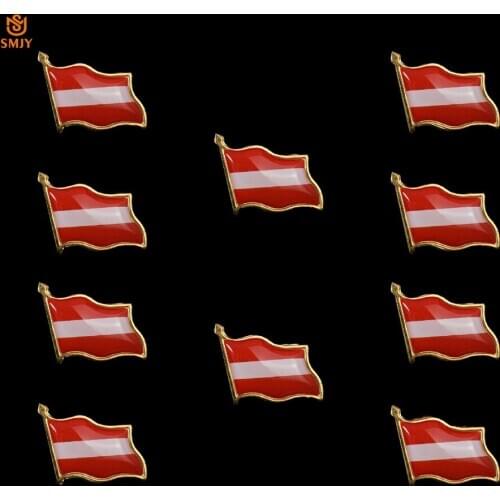 10PCS Austrian Baking Paint Flag Brooch For Men&Women Detachable Safety Buckle Pin Badge Souvenir