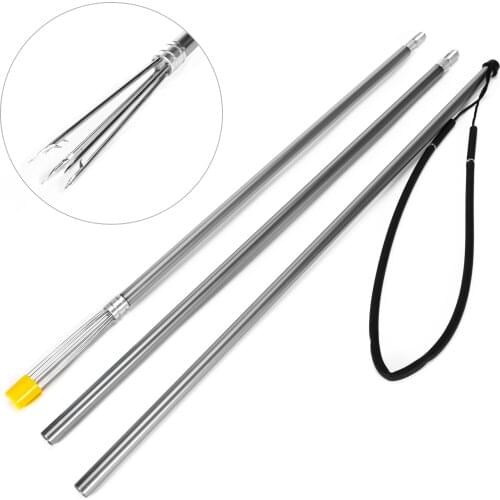 2.1m 3-Piece Fishing Harpoon Aluminum Alloy Fishing Gaff Hook Fishing Spear Hook Outdoor Fishing Accessories Tool