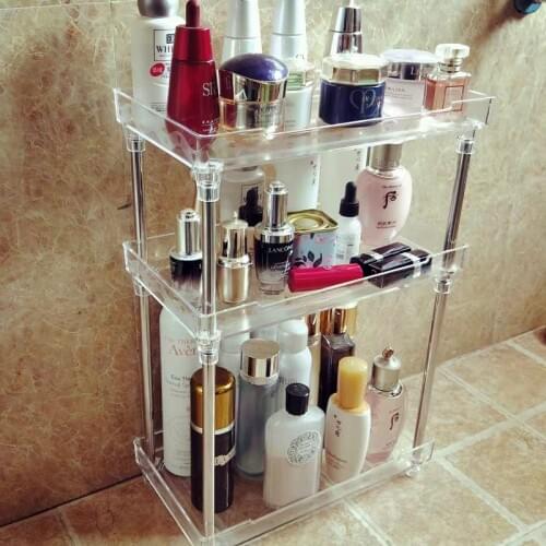 2/3 Layer Desktop Cosmetics Jewelry Storage Rack Perfume Lipstick Make up Organizer Box Display Stand Bathroom Organizer Shelf