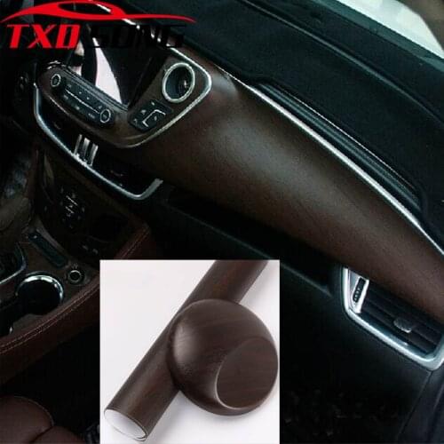 24CM*100CM/300CM PVC Wooden Grain Texture Film Car Furniture Wrap Vinyl Film Decor Vehicle Interior Sticker Decals Car Styling