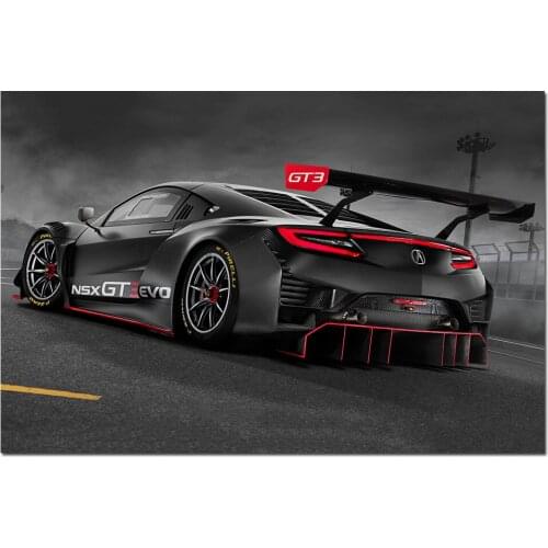 Acura NSX GT3 EVO Racing Car Photo Wall Art Posters and Prints Modern Canvas Painting for Home Decor