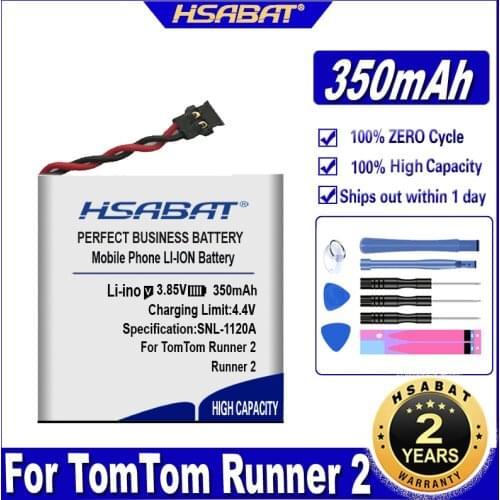 HSABAT Runner 2 350mAh Battery for TomTom Runner 2 Smart Watch Batteries