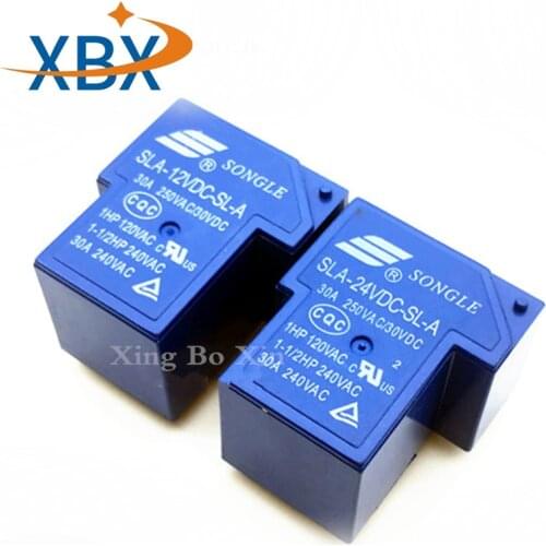 Free Shipping 10pcs 100% New Original Relay Power SLA-05VDC-SL-A SLA-12VDC-SL-A SLA-24VDC-SL-A DC5V 12V 24V 30A 240VAC 4pin T90