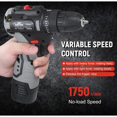 16.8V Brushless Screwdriver Electric Drill Rechargeable Hand Drill Mini Driver Power Tool Screwdriver Two-speed With 2 Battery