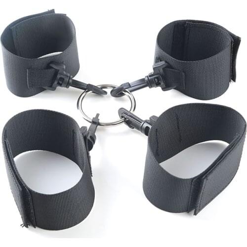SM bondage Ribbon Simple Hands and Feet with Handcuffs Ribbon Bondage Sex Bed Bondage for Woman Adult Games Product Flirting SM