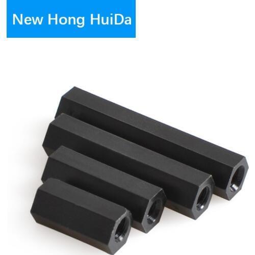 M2.5 Black Hex Nylon Standoff Male Female Plastic Hexagonal Threaded PCB Motherboard Spacer Pillar Boards Bolt Screw Nut M2.5*L