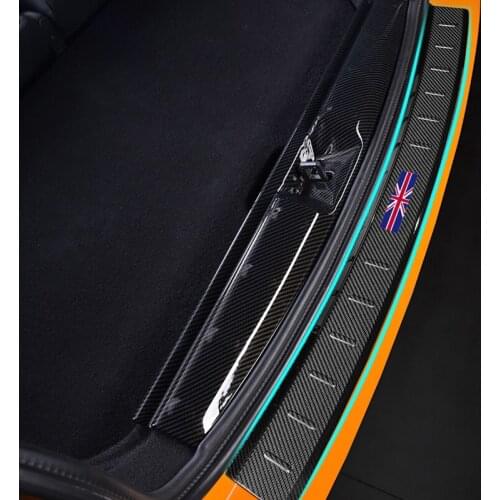Carbon Fiber trunk out side panel decorative board stickers Bright Protective strip For MINI F55 F56 Exterior Accessories