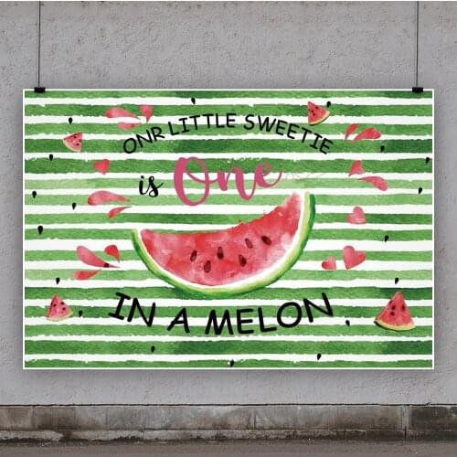 Childrens Watermelon Fruit Party Stripes Photo Background Decorations for Baby Shower Birthday Photography Photocall