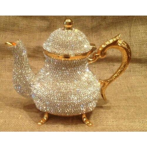 Crystal Turkish Teapots Arabic Tea Pot -1500 ml- Handmade Tea Set Traditional Turkish Tea Coffee Made in Turkey Home Decorati