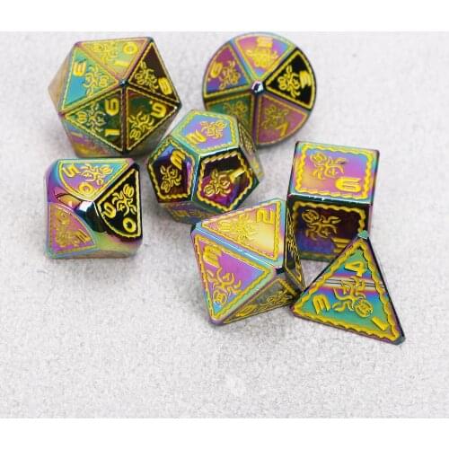 Dnd dice dnd metal dice dungeon and dragon dnd dice gift Polyhedral Metal Dice couple gift d&d dice set Board game Dice d20 d12