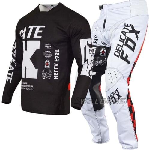 2021 Delicate Fox Mountain Bicycle Offroad Jersey Pants Motorbike Motocross Racing Suit Adult 180 ILLMATIK Gear Set