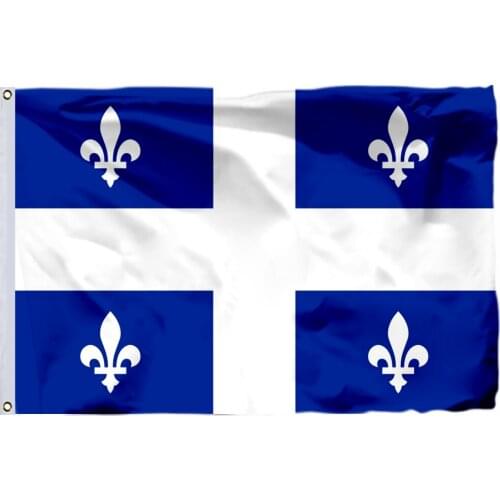 Quebec Flag 150X90cm (3x5FT) 120g 100D Polyester Free Shipping Canadian Provinces