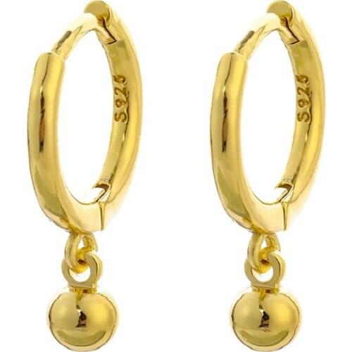 Korean Niche Design Simple Compact And Exquisite Round Bead Pendant Ear Buckle Fashionable Wild Style Ear Clip