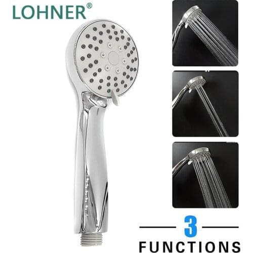 Lohner 3 Function Showerhead Shower Head Rainfall Round Adjustable Bathroom Handheld High Pressure Pomme De Douche