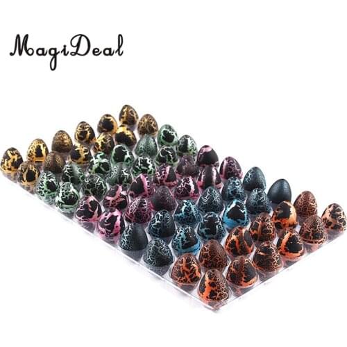 MagiDeal EVA Plastic 60Pcs/Pack Black Add Water Dinosaur Hatching Dino Growing Eggs Kids Children Novelty Toy Gift