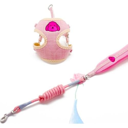 Dog Harness and Leash Set Nylon Mesh Pet Traction Lead Clothes Vest For Small Puppy Chihuahua Pet Supplies