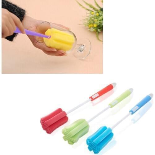 100% Brand New Sponge Brush Random Color Kitchen Cleaning Tool Sponge Brush For Wineglass Bottle Coffe Tea Glass Cup Mug Drop