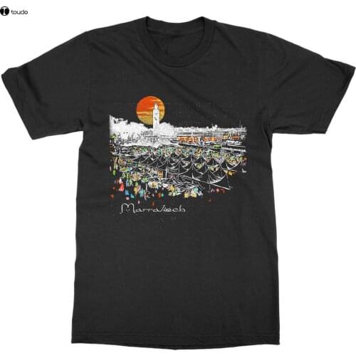 New 2019 Hot Summer Casual Printing Marrakech, Morocco 'Souk District' Africa Travel Explore Vacation Tour Tee Shirt