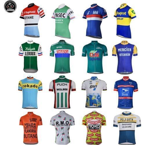 Retro Classical NEW Mountain Road RACE Team Bike Cycling Jersey Tops Breathable Customized Jiashuo