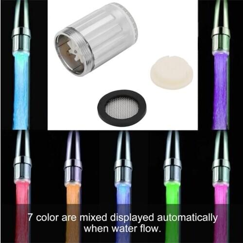 New LED Water Faucet Changing Glow Kitchen Shower Tap Water Saving Novelty Luminous Faucet Nozzle Head Bathroom Light