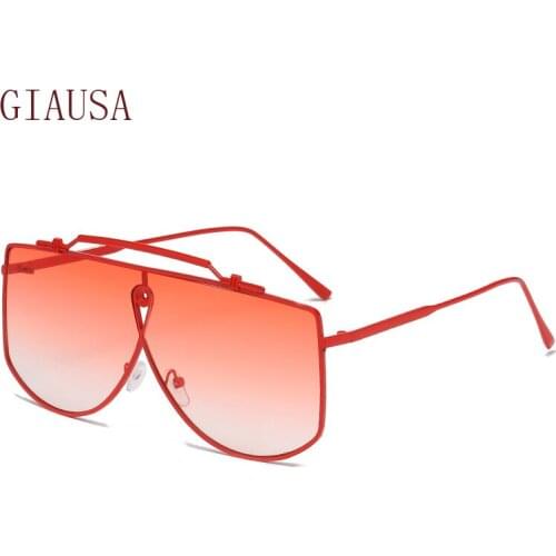 GIAUSA New trend large frame metal square double beam Sunglasses mens fashion sunglasses personality anchor glasses oculos