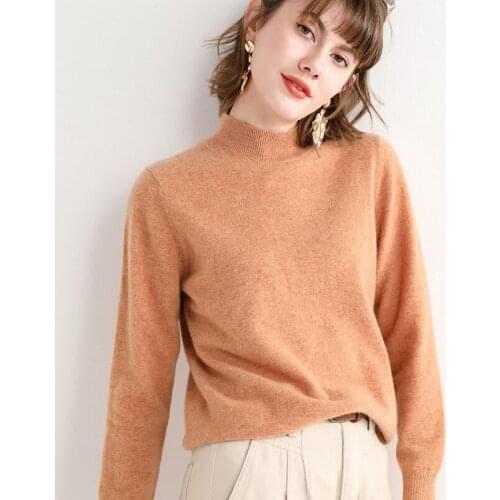 DASSWEI Solid Color Knitted Wool Sweater Women Tops half High Collar Long Sleeve Soft Warm Sweater Female Autmn Winter Pullovers