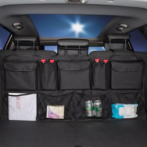 Car Trunk Organizer Backseat Storage Bag Net High Capacity Multi-use Oxford Automobile Seat Back Organizers For SUV Van