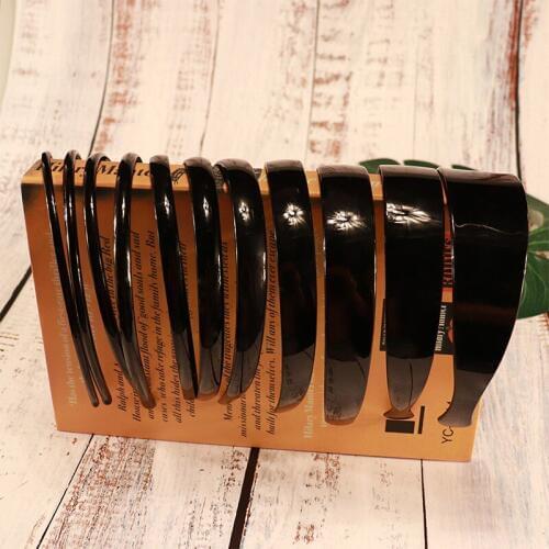 Hot 1pc Black plastic headbands For DIY hair band wide narrow band gripper teeth 4MM-40MM Width Hairbands Wholesale