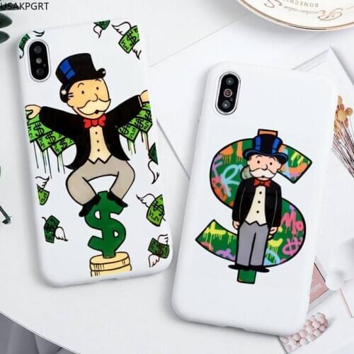 Popular game Monopoly Phone Case For iphone 12 11 Pro Max Mini XS 8 7 6 6S Plus X SE 2020 XR Candy white Silicone cover