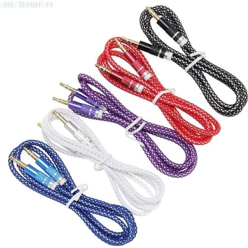 3.5mm durable Audio Cable Nylon Braid candy Car AUX Cable Headphone Extension Code for Phone MP3 Car Headset Speaker 50pcs/lot