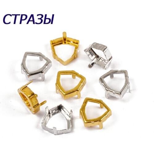 CTPA3bI Top 4706 Trilliant Copper Empty Claw Settings For Fancy Stones Silver Gold Firmly Set Pedestal DIY Loose Rhinestones